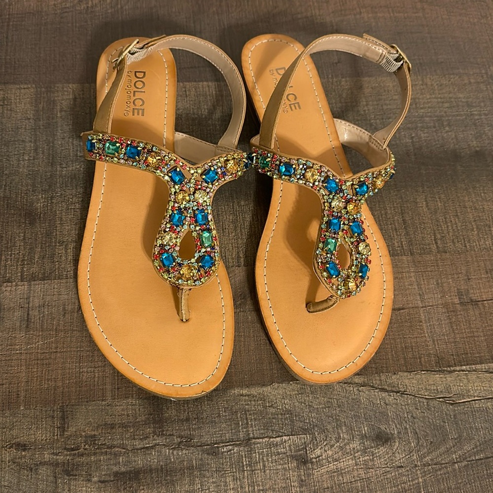 DOLCE Jeweled thong sandal -Size:8M